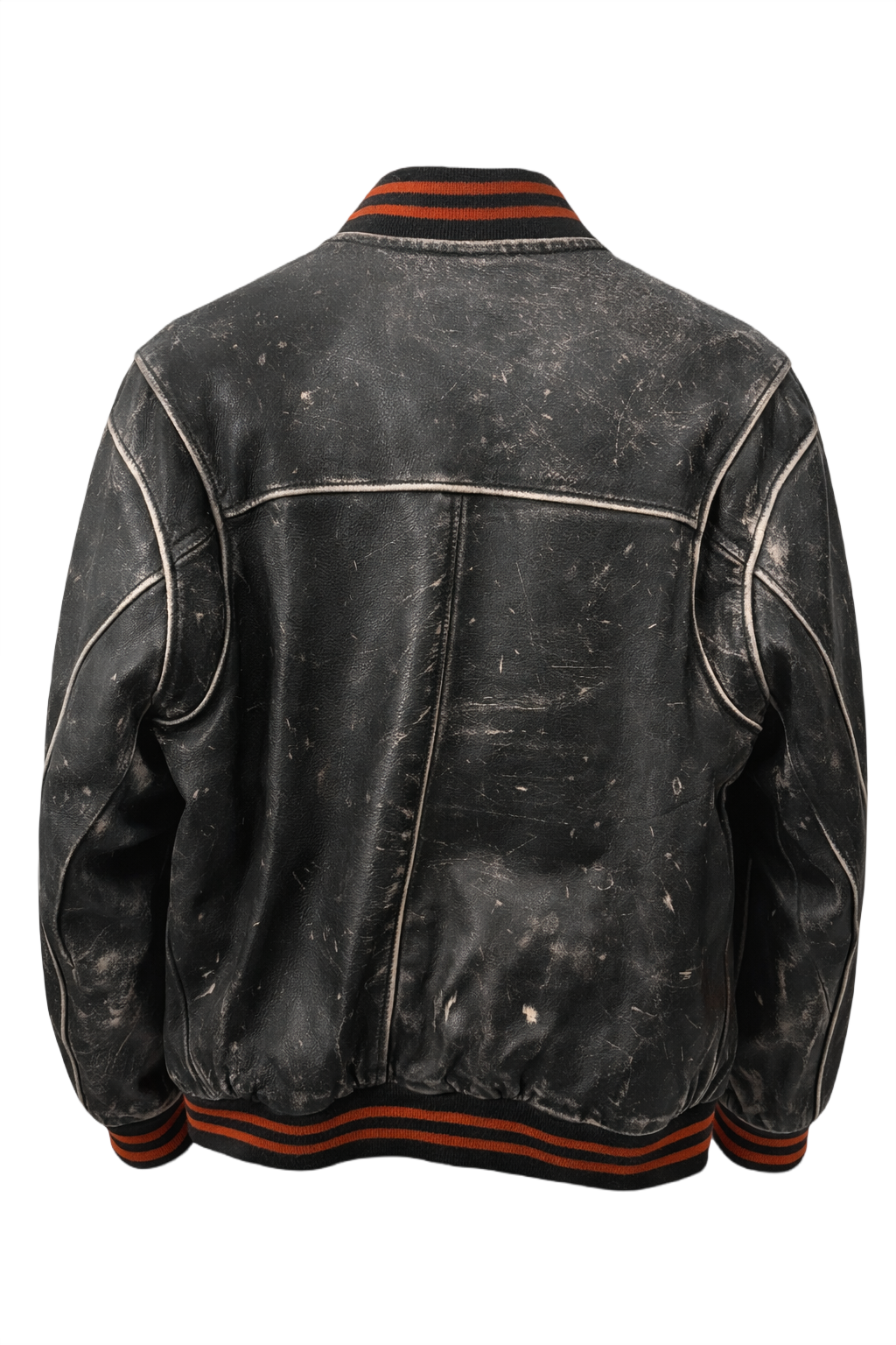 1990s Black Leather Jacket - Back View