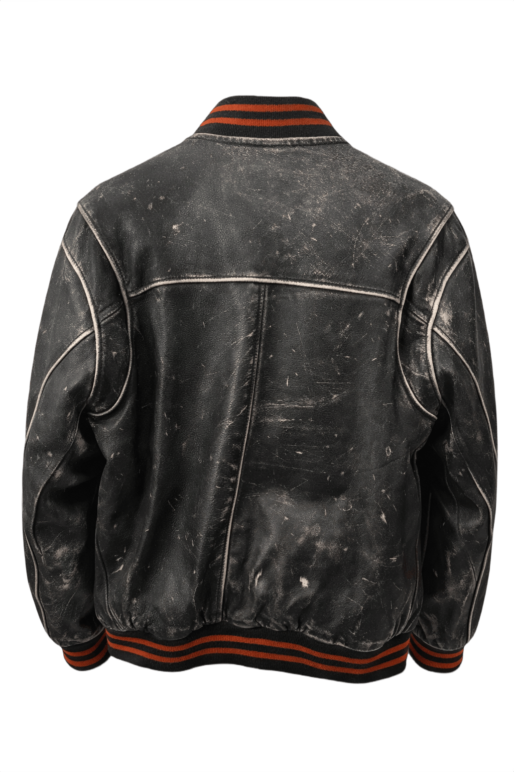 1990s Black Leather Jacket - Back View