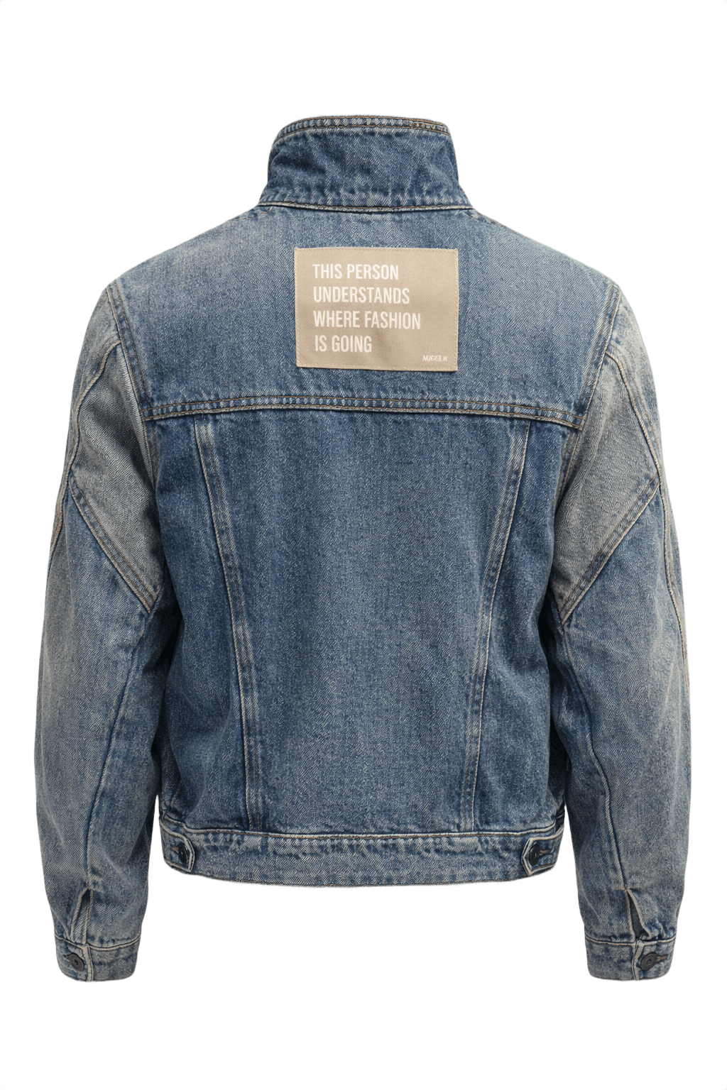 1990s Faded Blue Denim Jacket - Back View