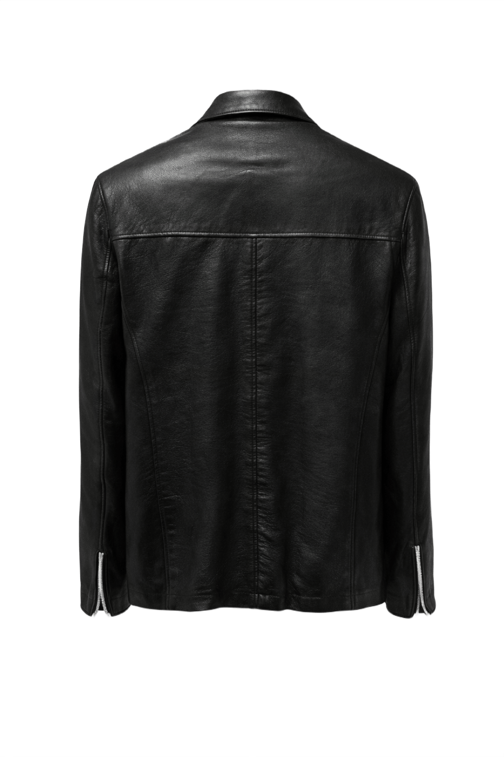 1990s Black Leather Jacket - Back View