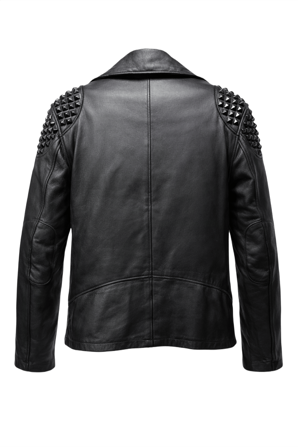 1970s Black Leather Jacket - Back View