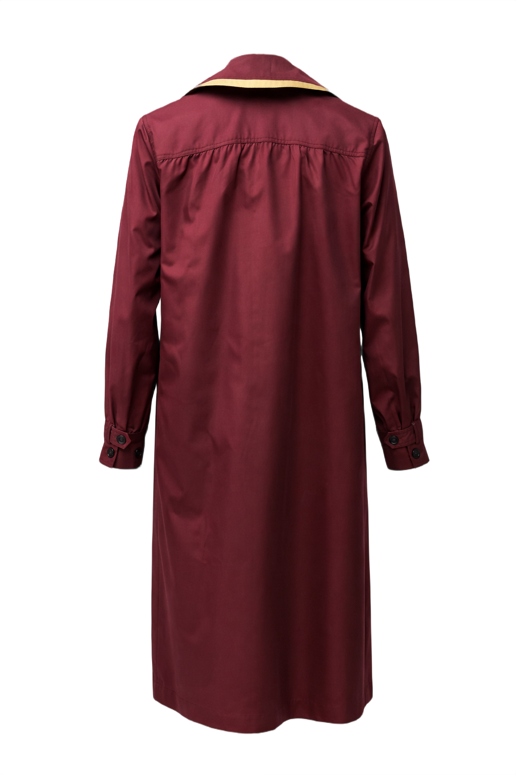 1980s Burgundy Cotton Blend Coat - Back View