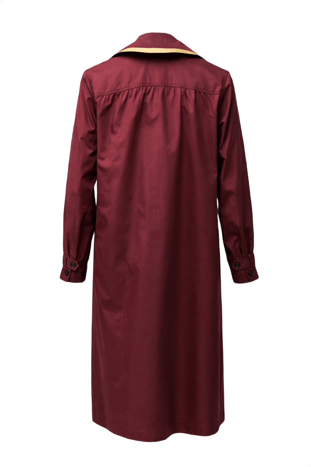 1980s Burgundy Cotton Blend Coat - Back View