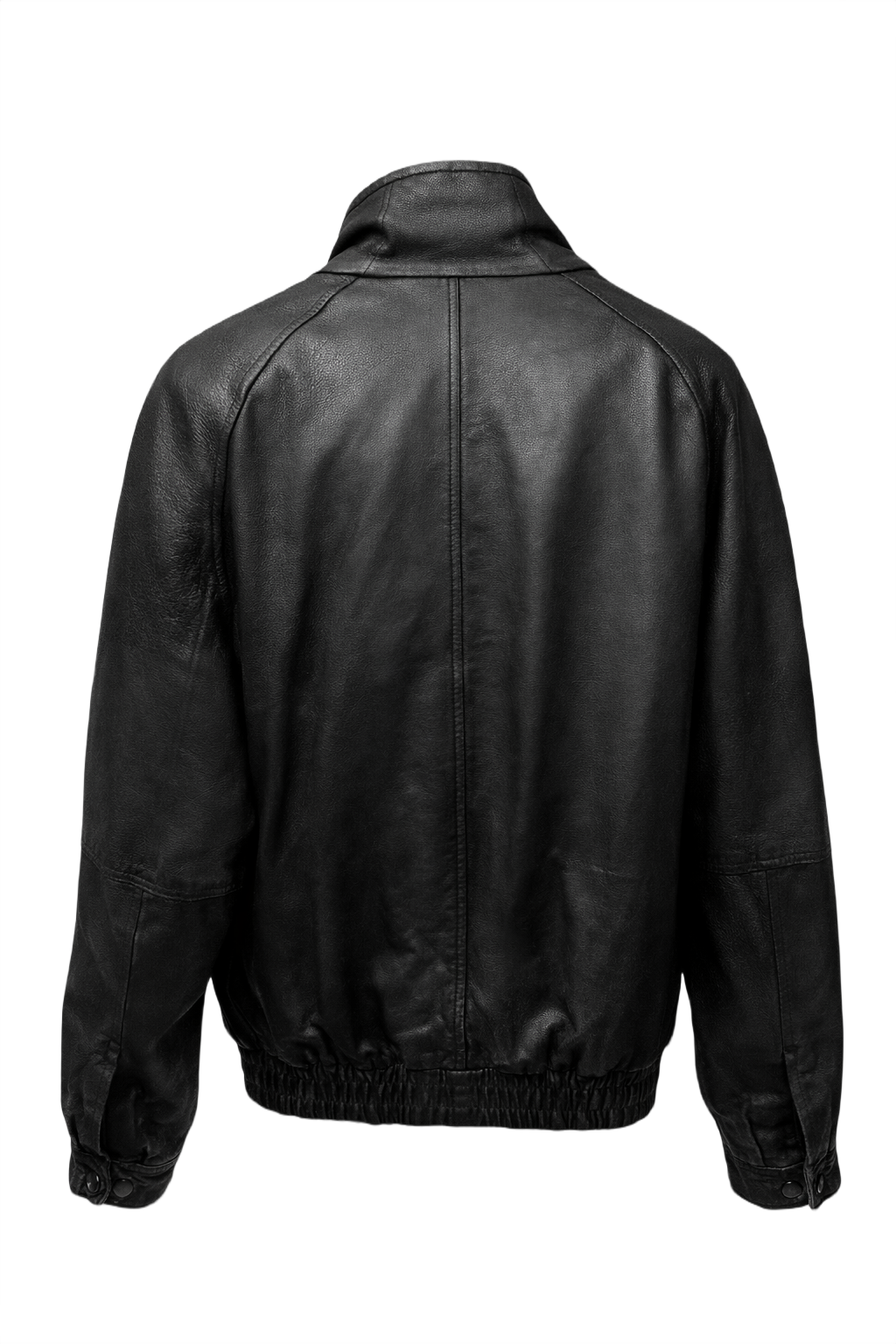 1990s Black Leather Jacket - Back View