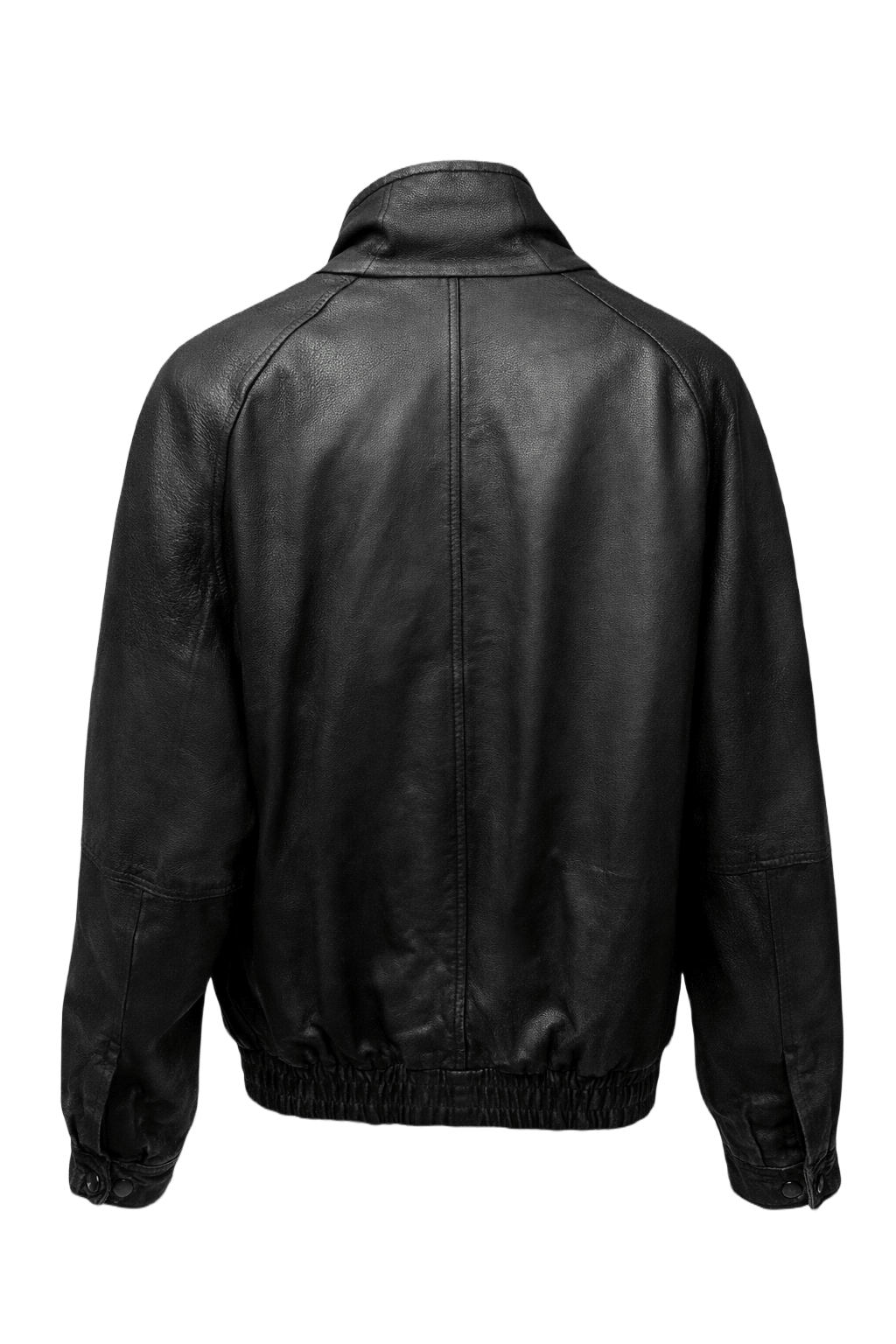 1990s Black Leather Jacket - Back View