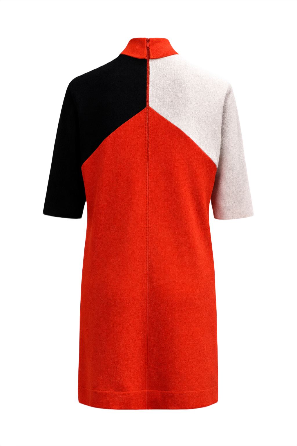 1960s Red Wool Shift Dress - Back View