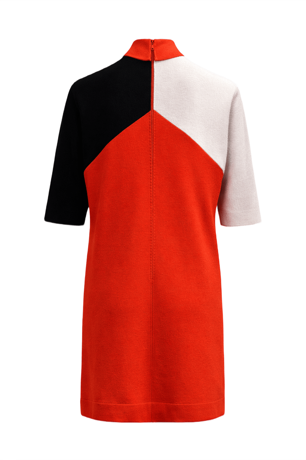 1960s Red Wool Shift Dress - Back View