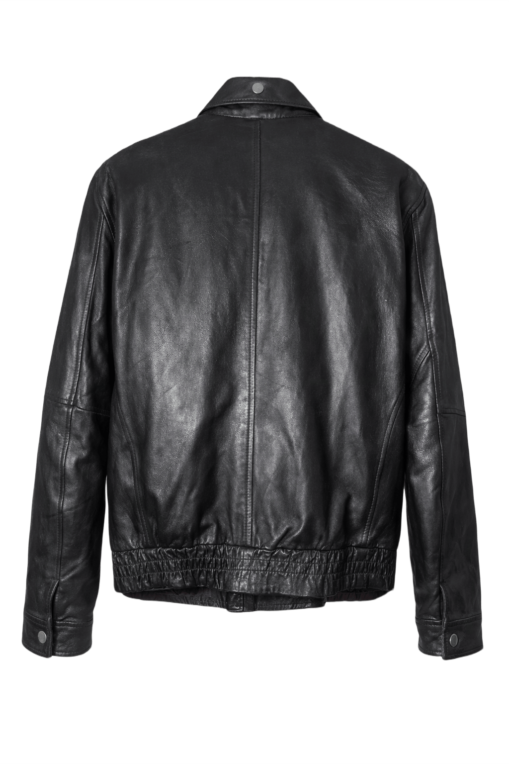1990s Grey Leather Jacket - Back View
