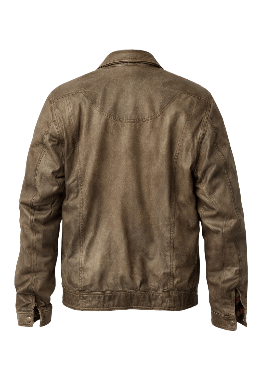 1980s Brown Leather Jacket - Back View