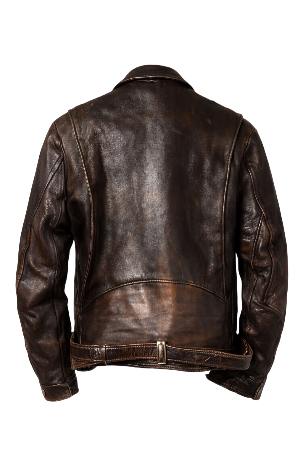1960s Brown Leather Jacket - Back View