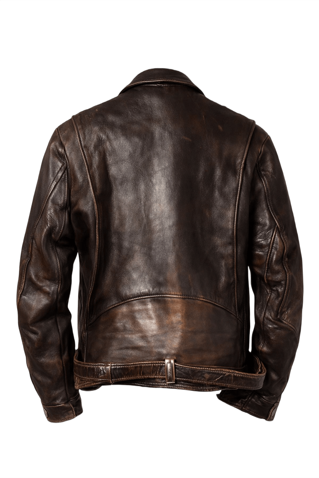 1960s Brown Leather Jacket - Back View