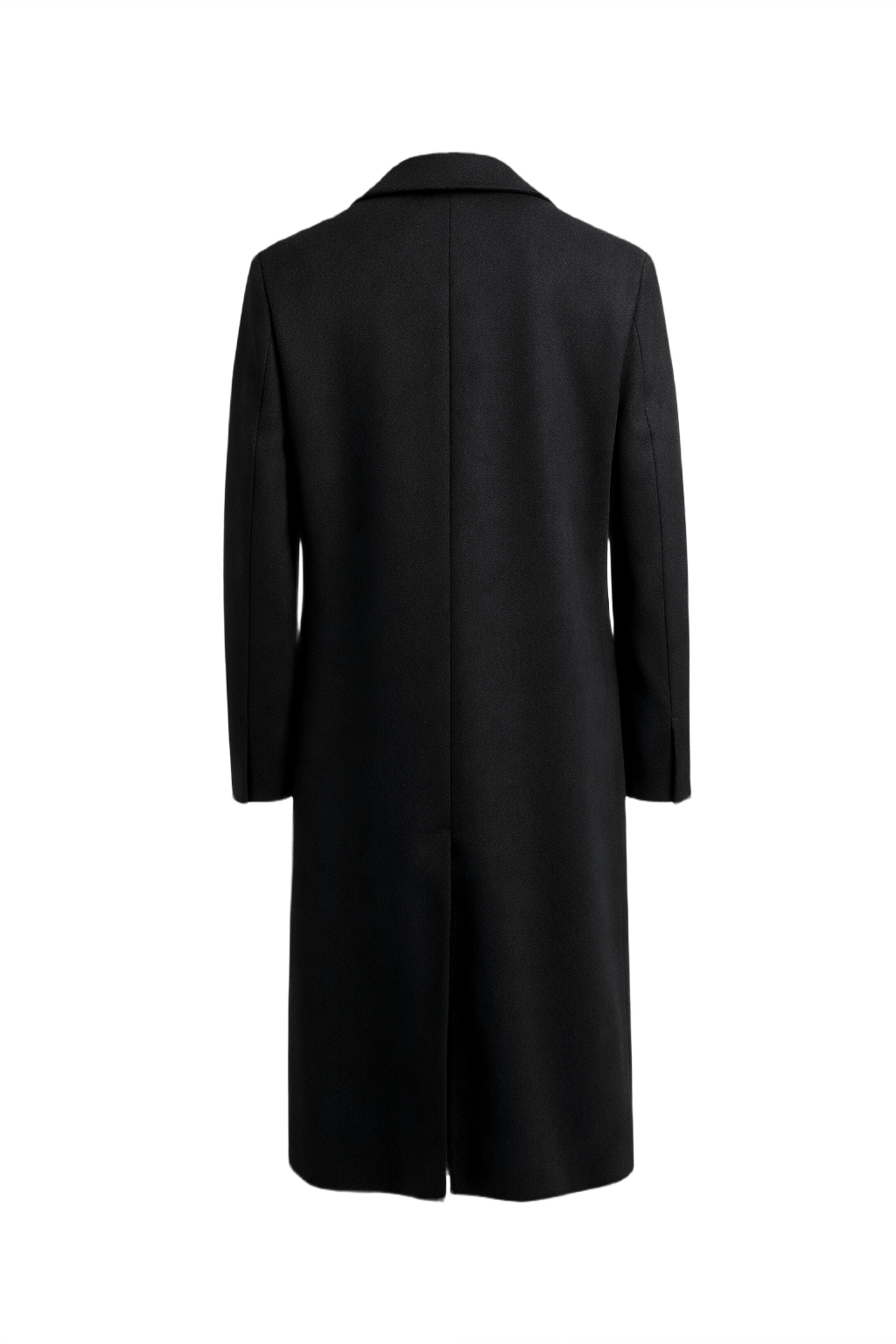 1990s Black Wool Coat - Back View