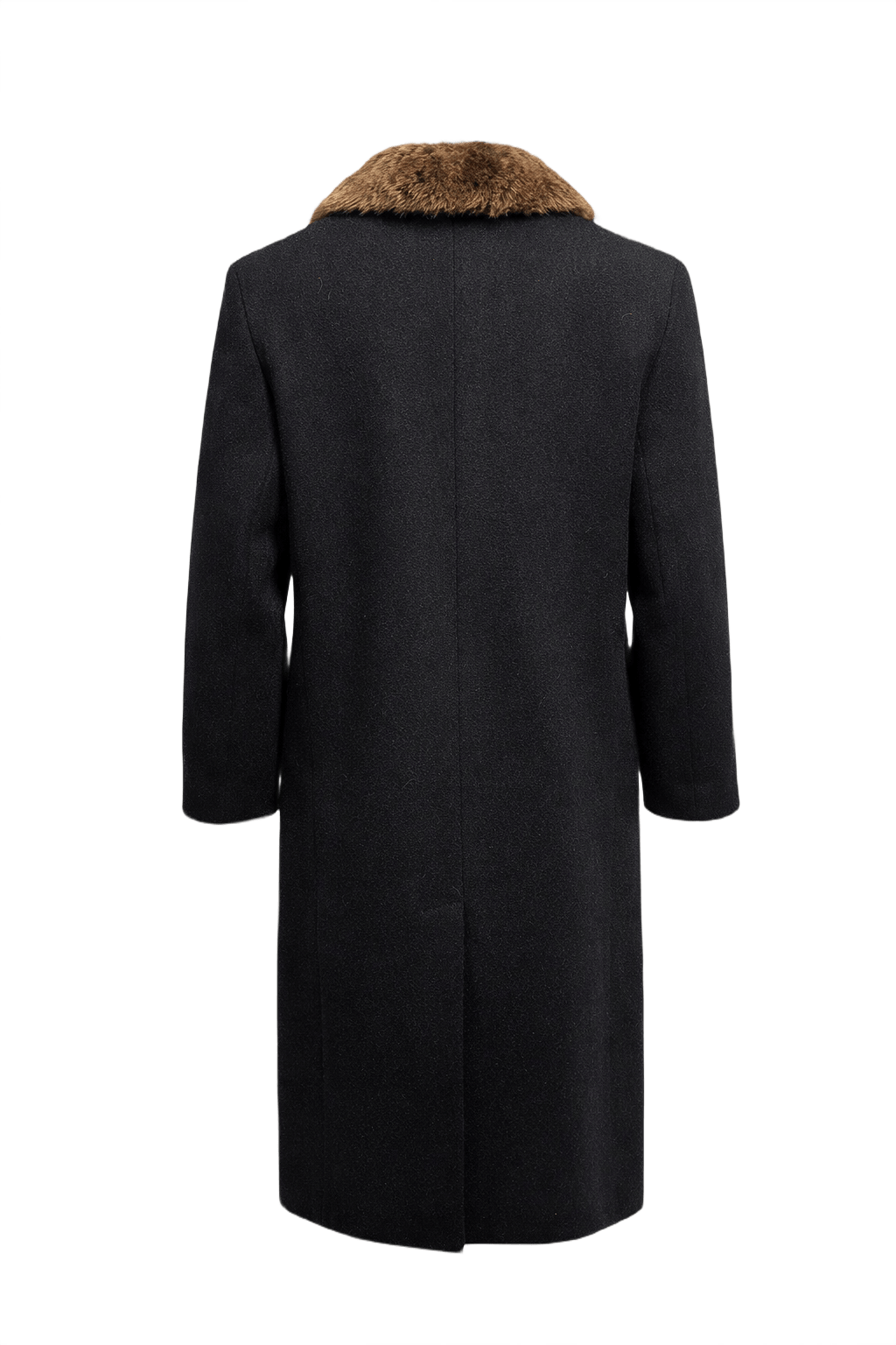1990s Dark Grey Wool Coat - Back View
