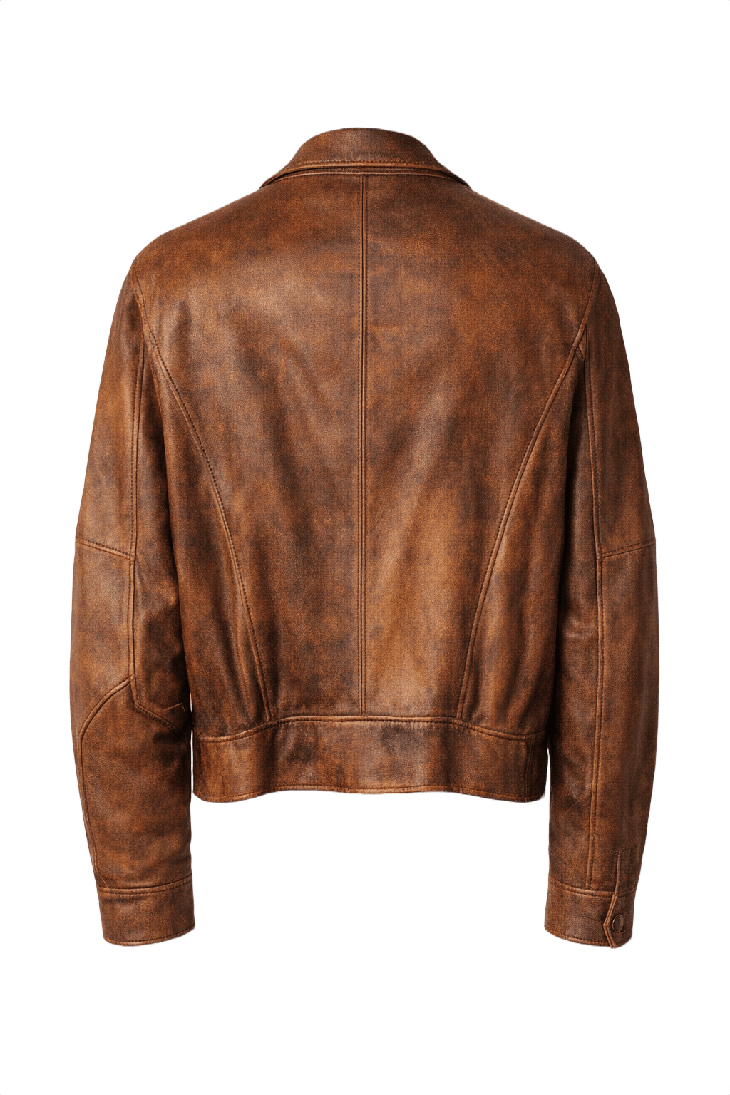 1980s Brown Leather Jacket - Back View