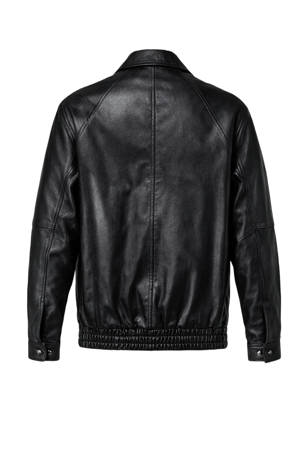 1990s Black Leather Jacket - Back View