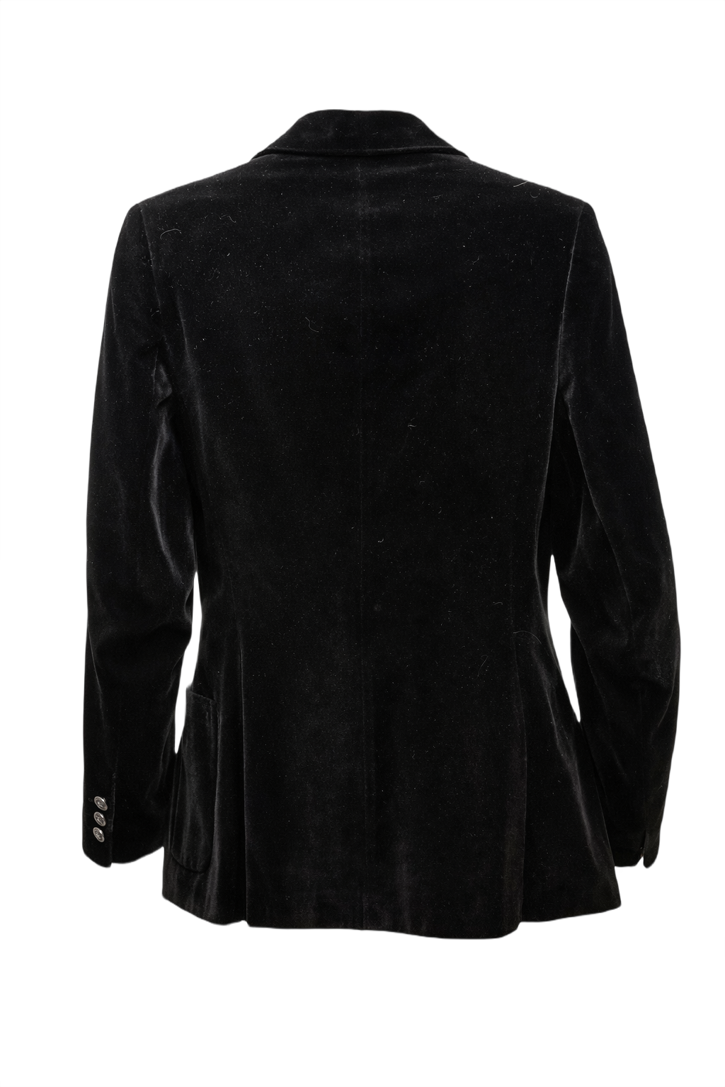 1990s Black Velvet Blazer - Back View