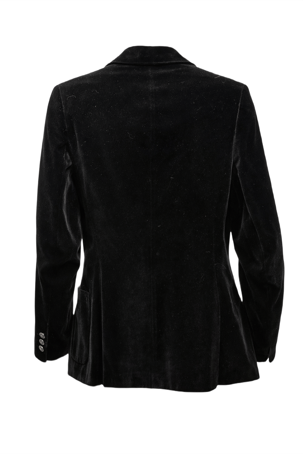 1990s Black Velvet Blazer - Back View