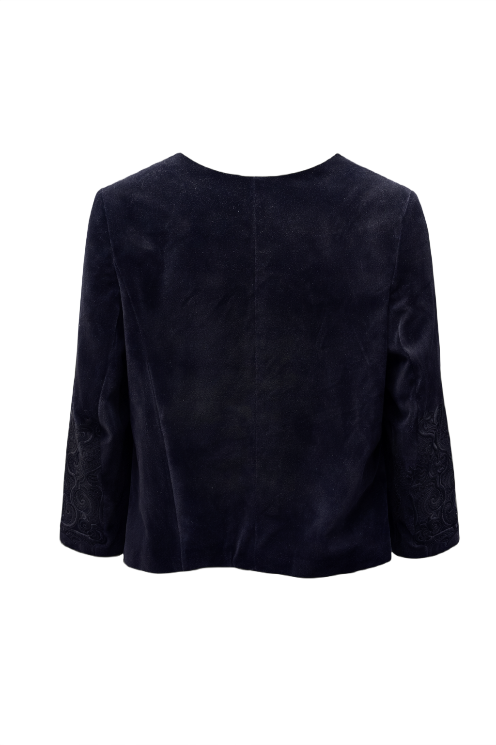 1990s Black Velvet Jacket - Back View