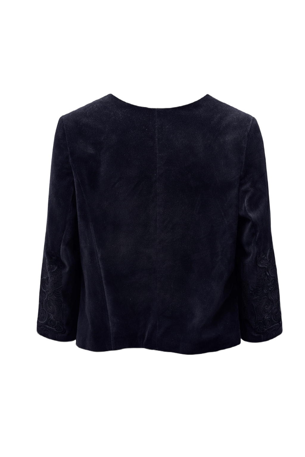 1990s Black Velvet Jacket - Back View