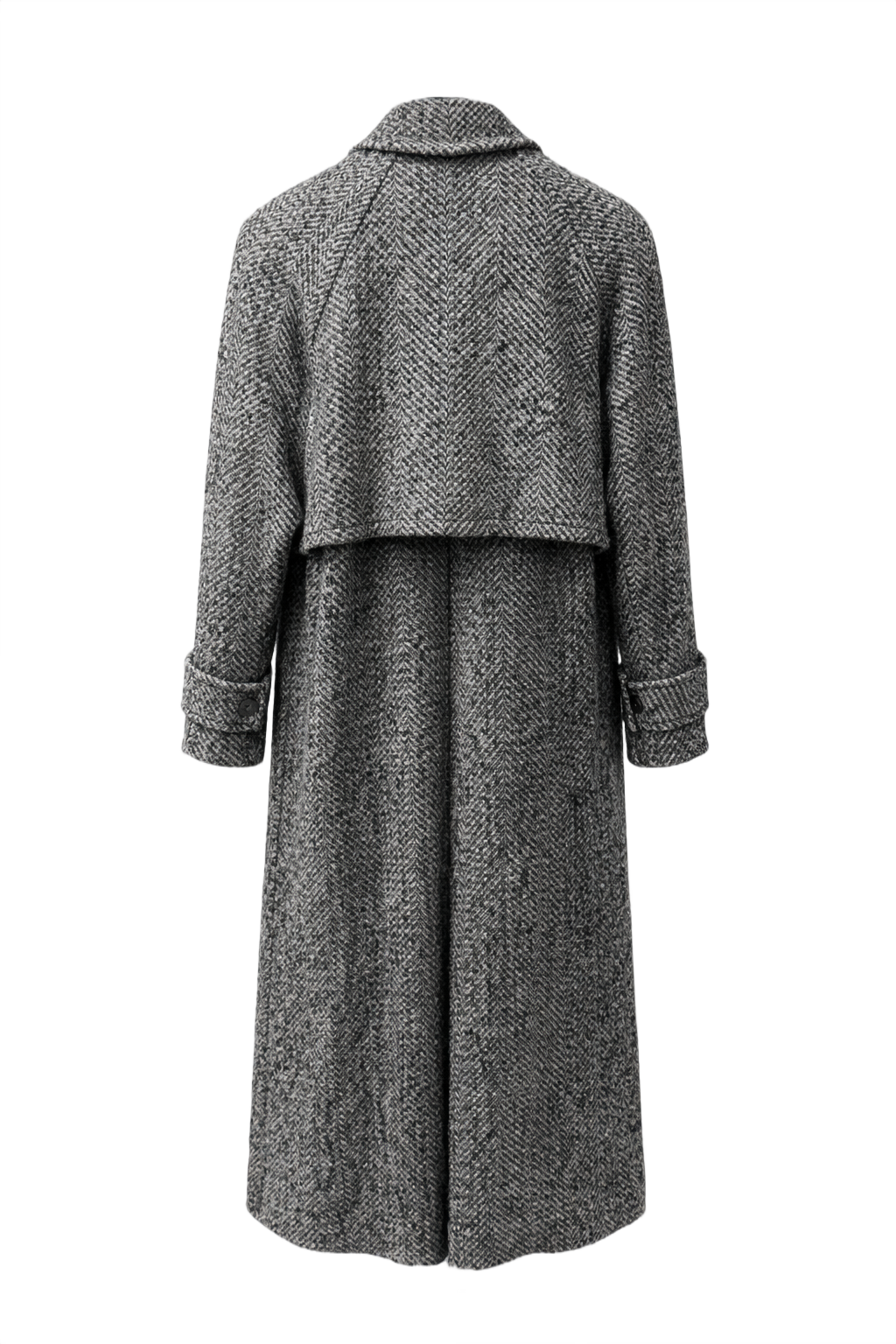 1970s Grey Wool Coat - Back View
