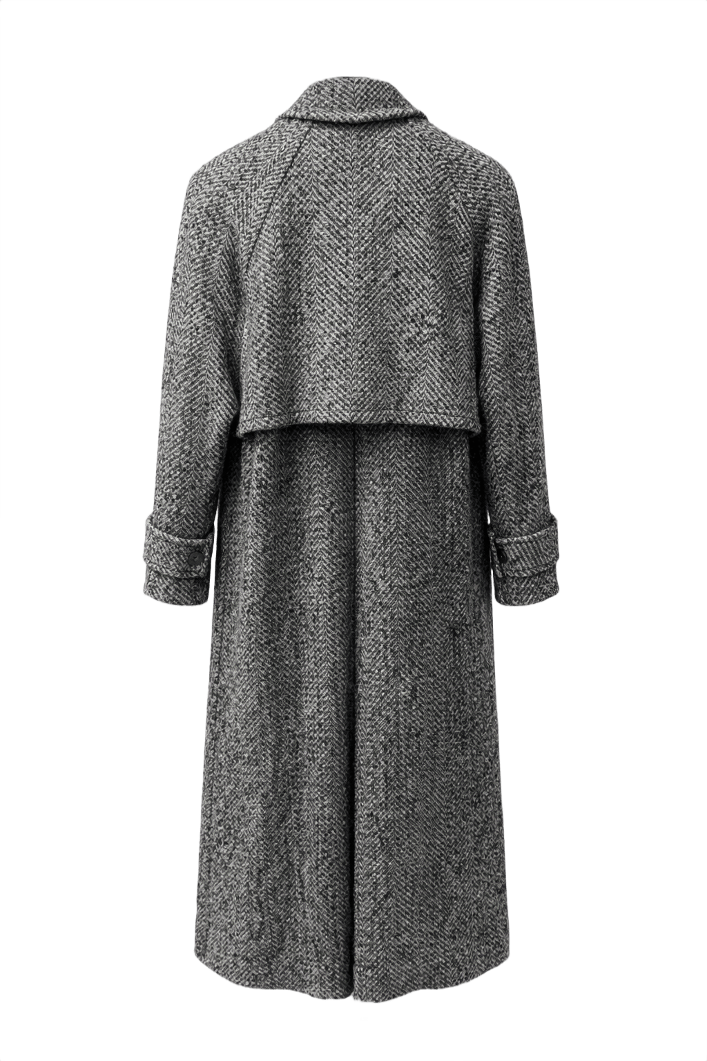 1970s Grey Wool Coat - Back View