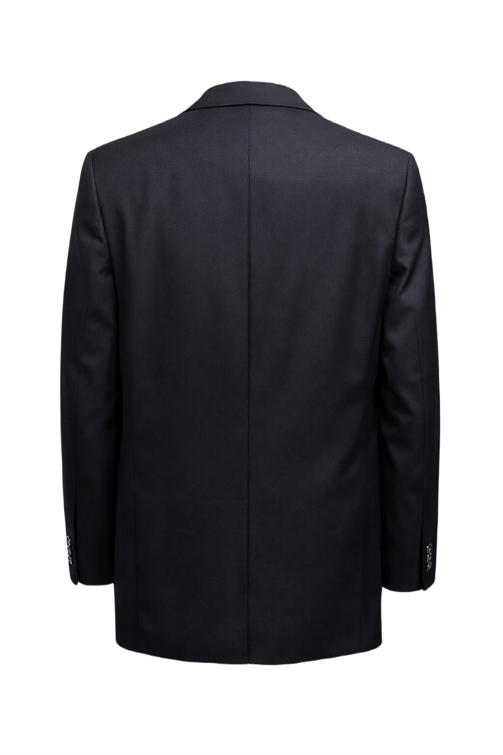 1980s Navy Blue Wool Blazer - Back View