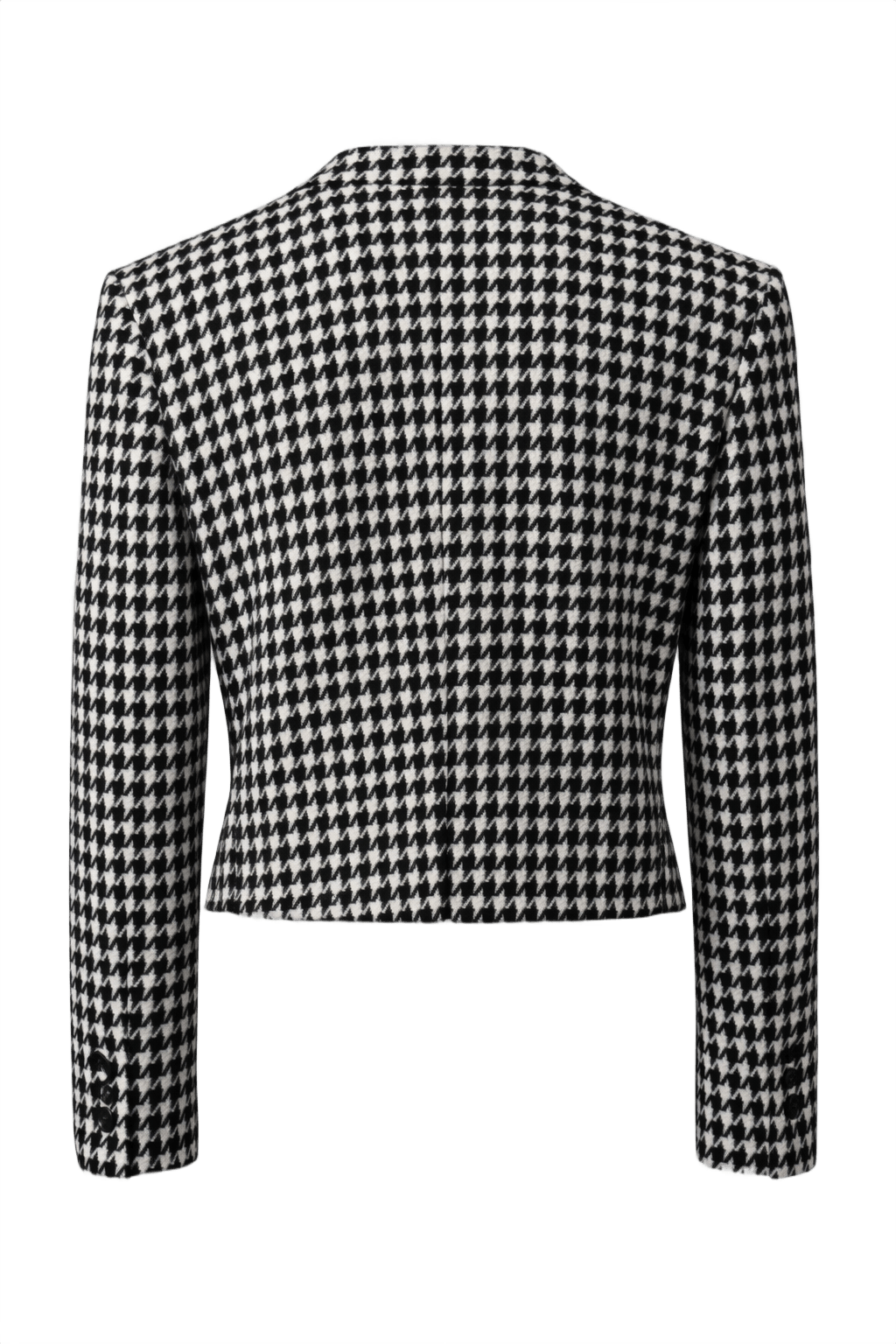 1990s Black and White Wool Jacket - Back View