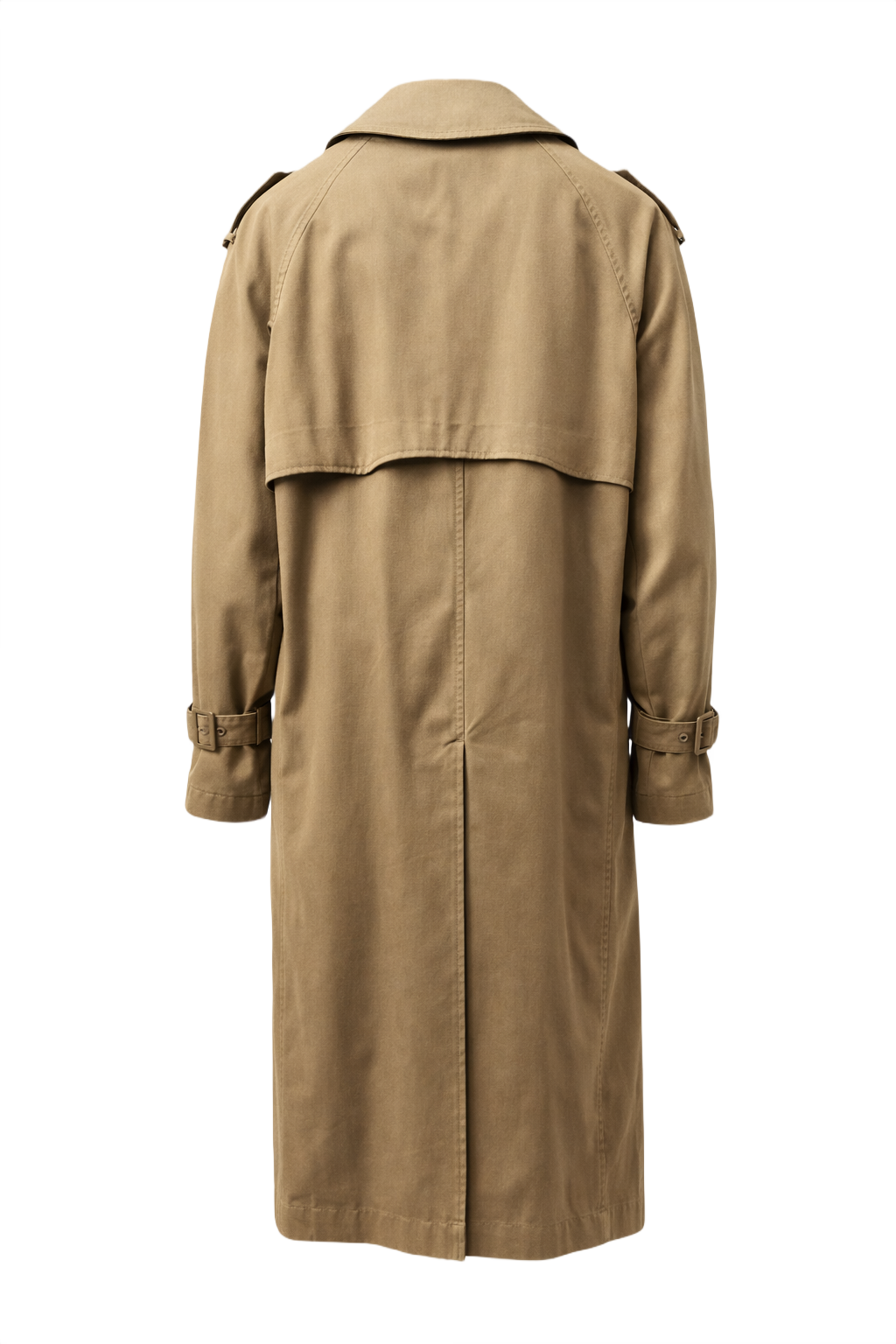 1980s Beige Cotton Trench Coat - Back View