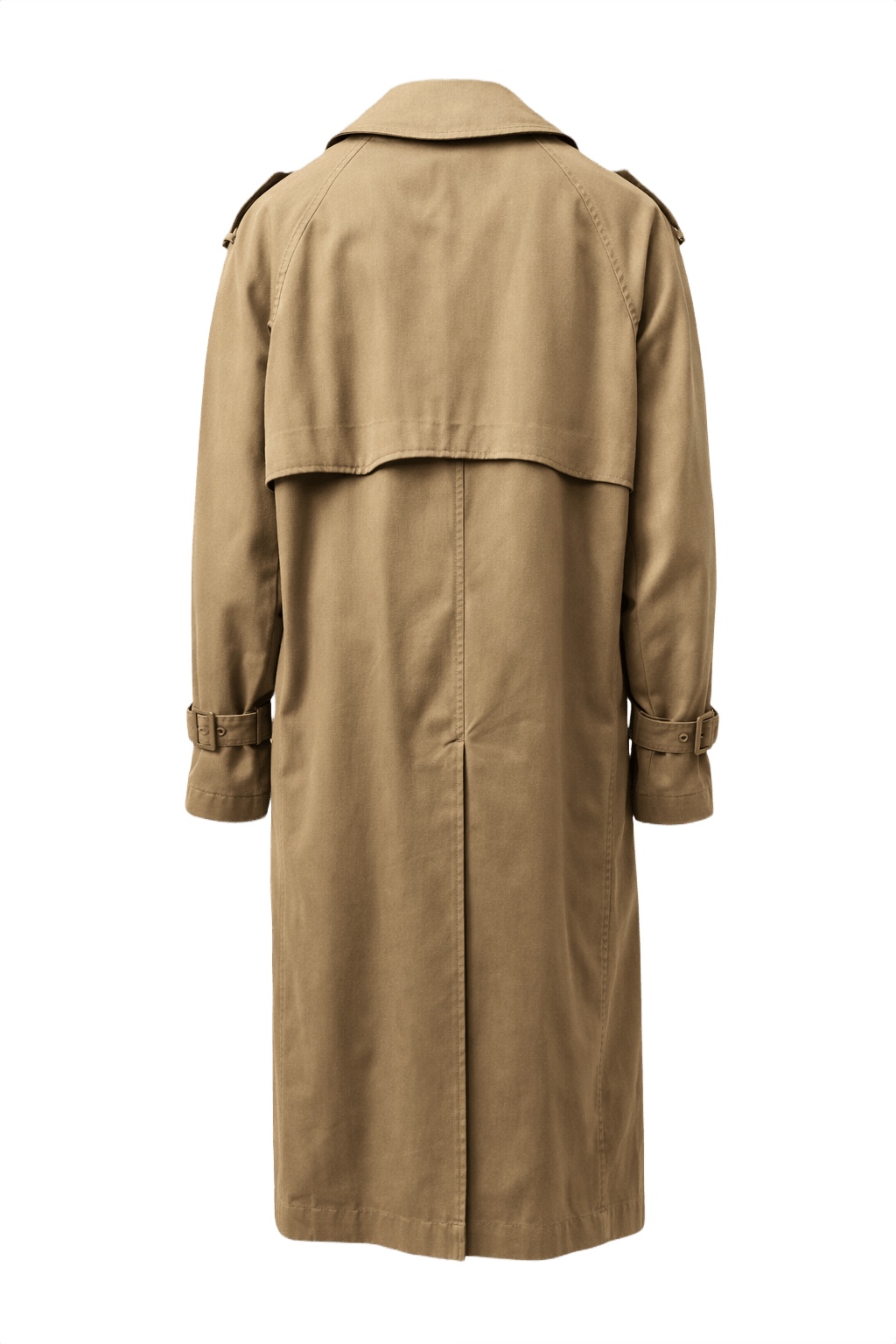 1980s Beige Cotton Trench Coat - Back View