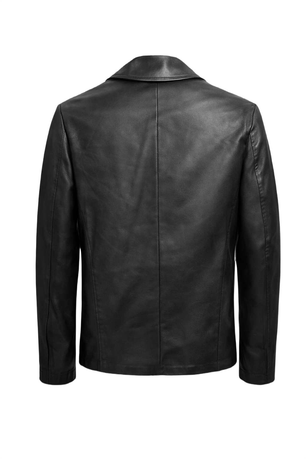 1990s Black Leather Jacket - Back View