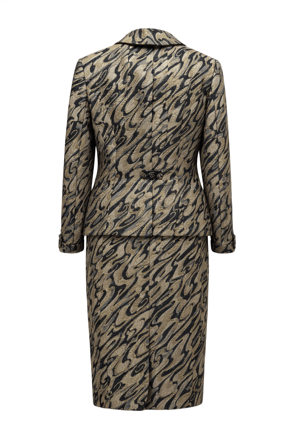 1960s Metallic Gold Brocade 2-Piece Set - Back View