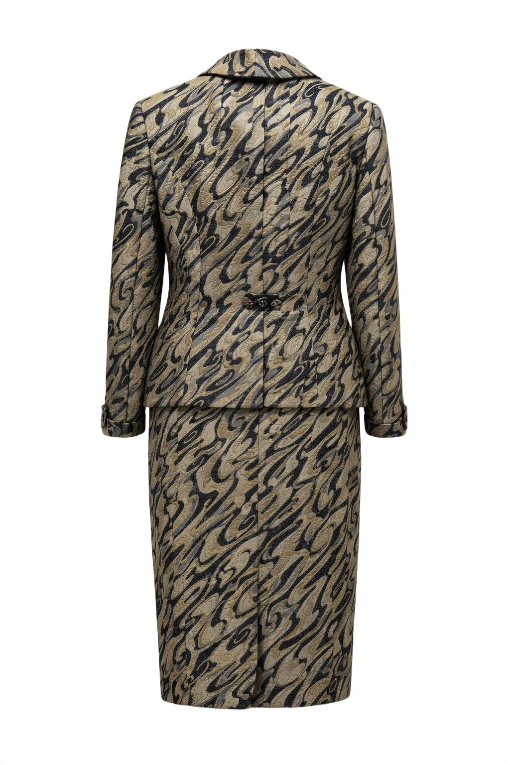 1960s Metallic Gold Brocade 2-Piece Set - Back View