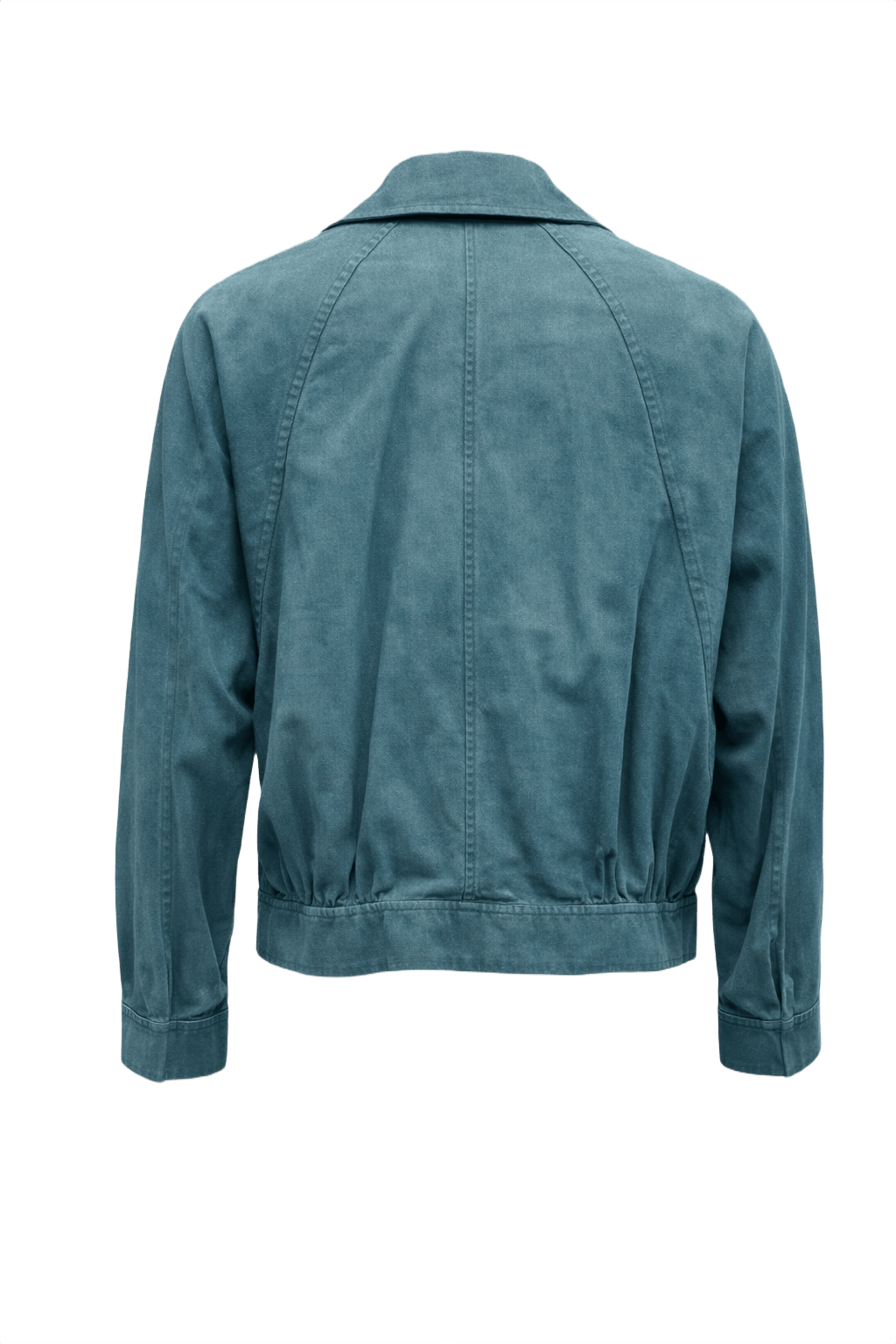 1980s Teal Suede Jacket - Back View