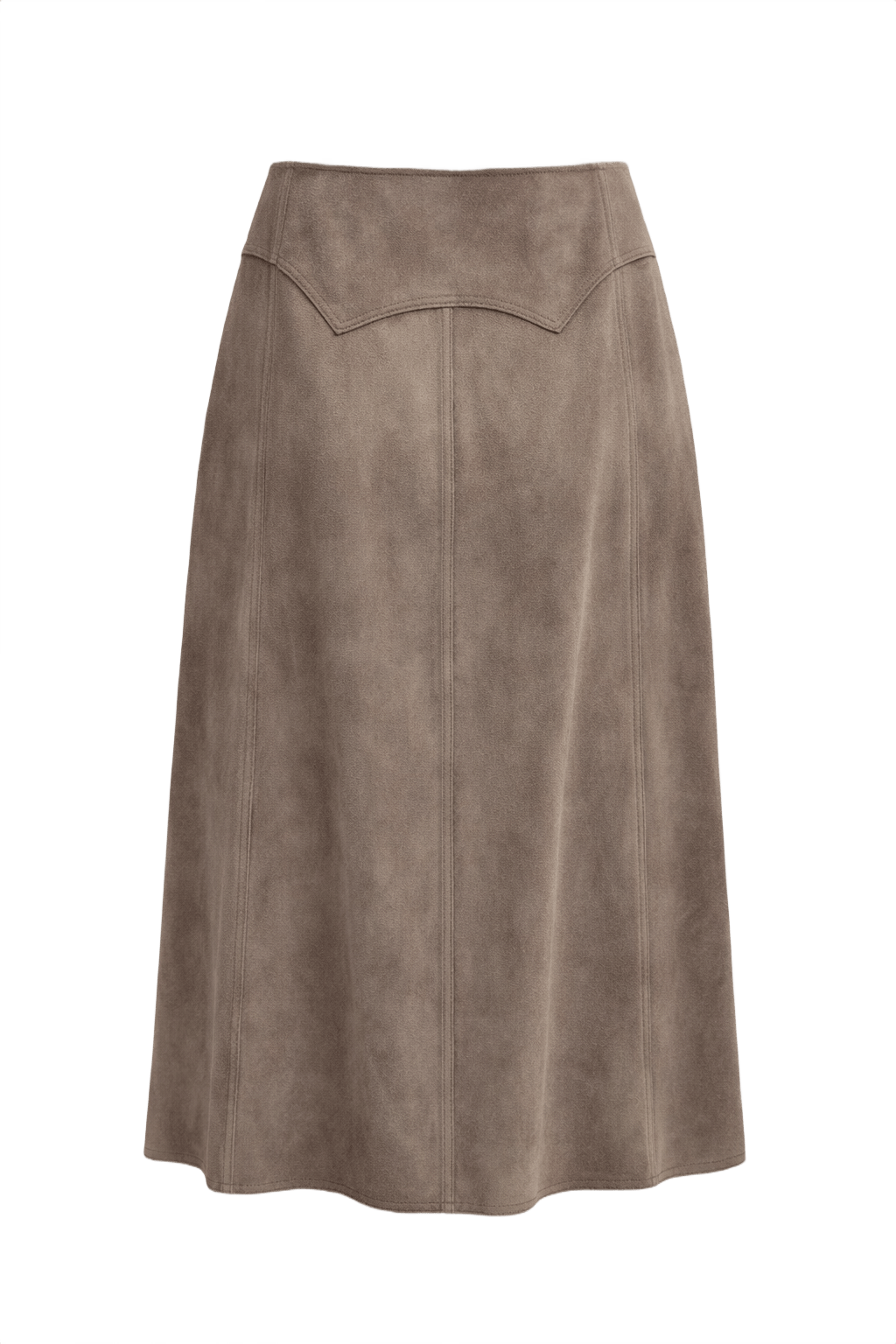 1970s Taupe Suede Skirt - Back View