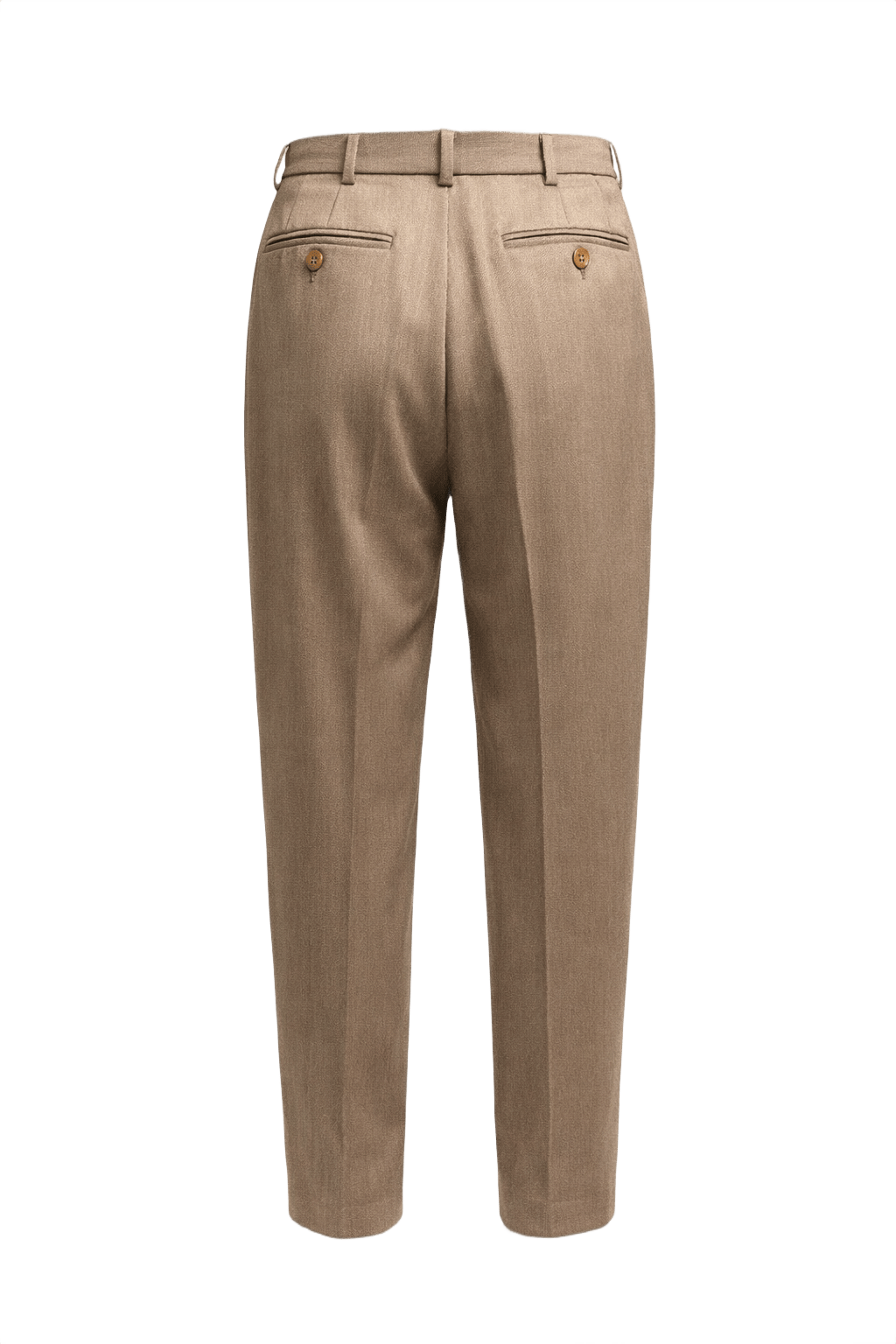 1980s Beige Wool Trousers - Back View