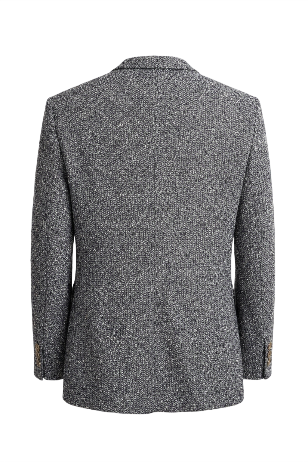 1980s Grey Wool Blend Blazer - Back View