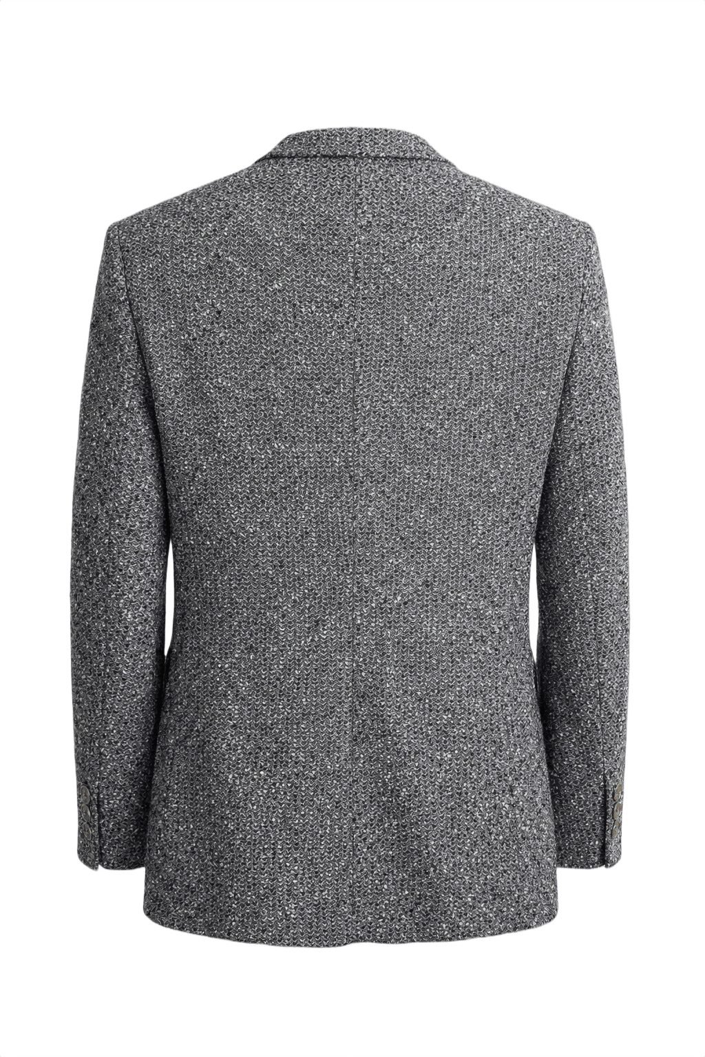 1980s Grey Wool Blend Blazer - Back View