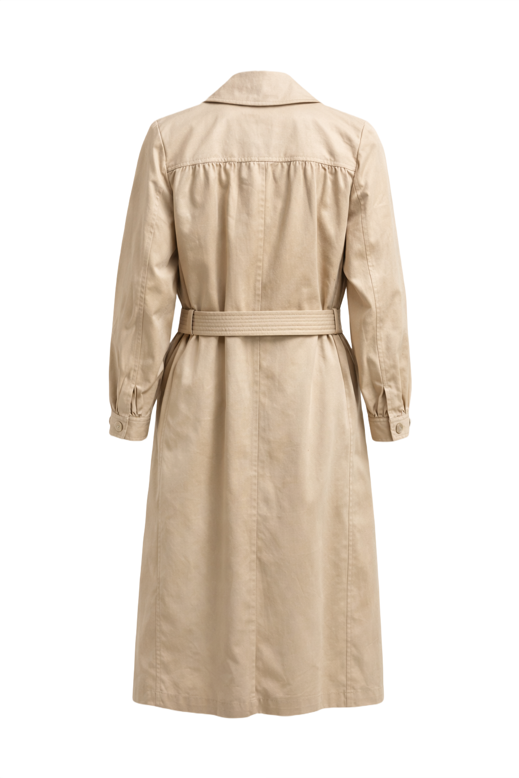 1980s Beige Cotton Coat - Back View