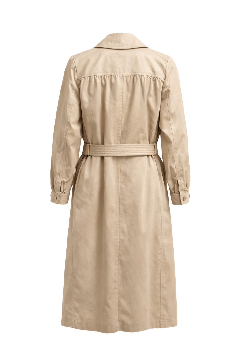 1980s Beige Cotton Coat - Back View