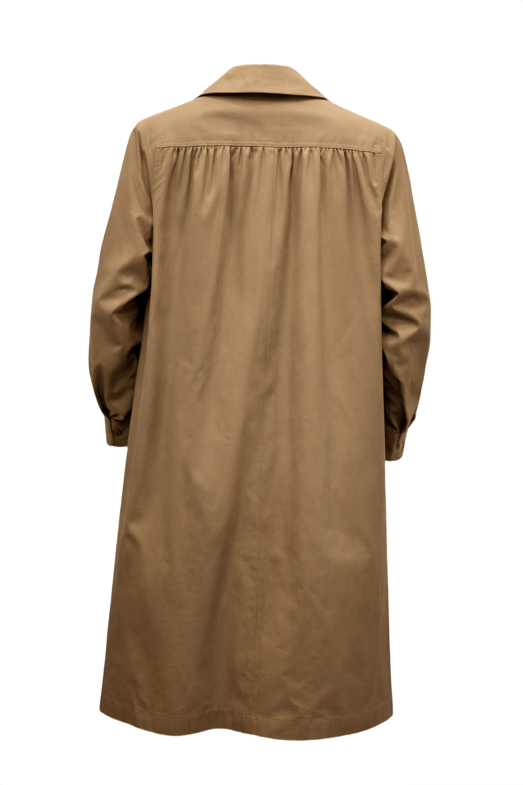 1980s Tan Cotton Blend Coat - Back View