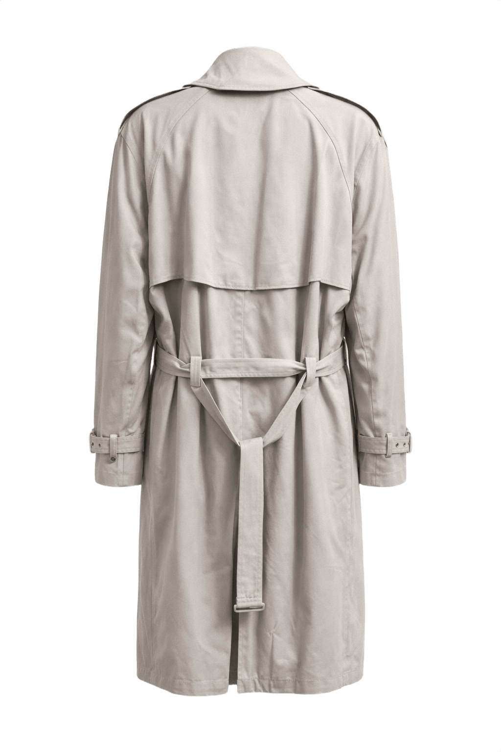 1980s Beige Cotton Blend Trench Coat - Back View