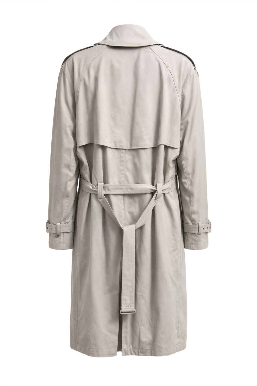 1980s Beige Cotton Blend Trench Coat - Back View