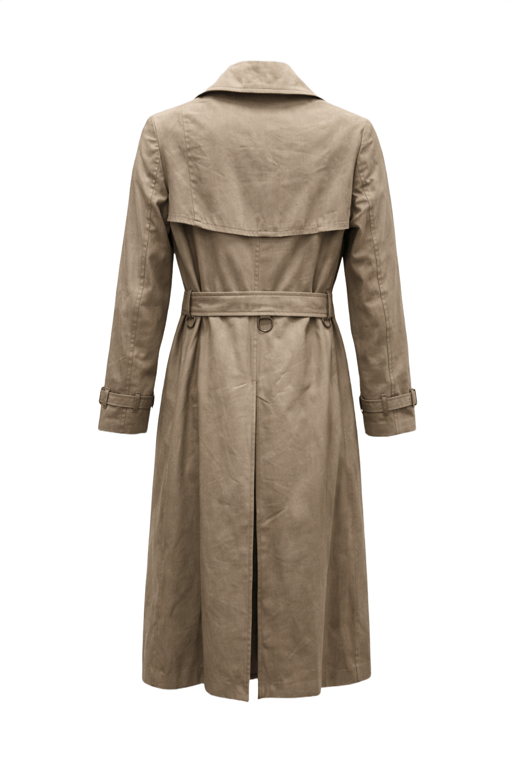1980s Beige Cotton Trench Coat - Back View