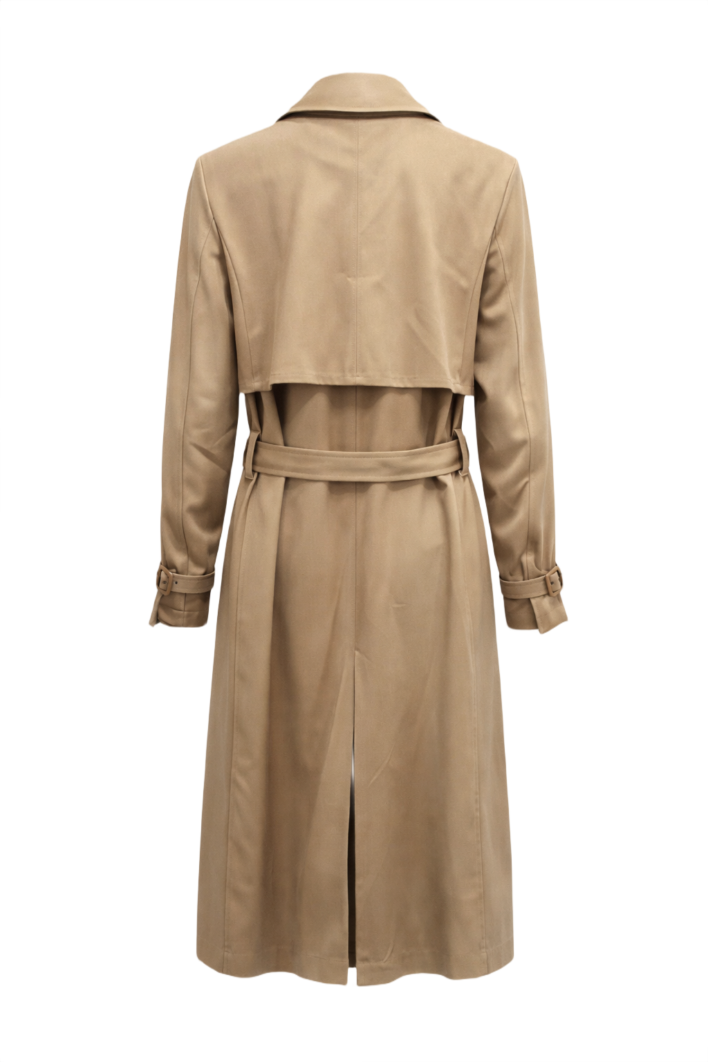 1980s Beige Cotton Trench Coat - Back View