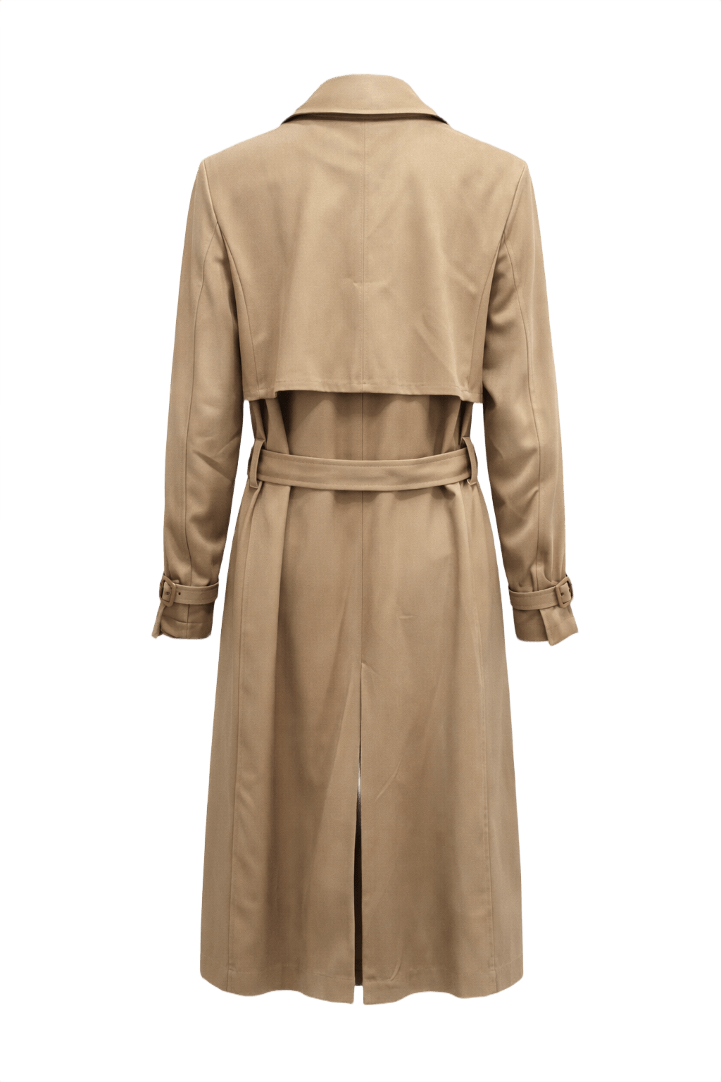 1980s Beige Cotton Trench Coat - Back View