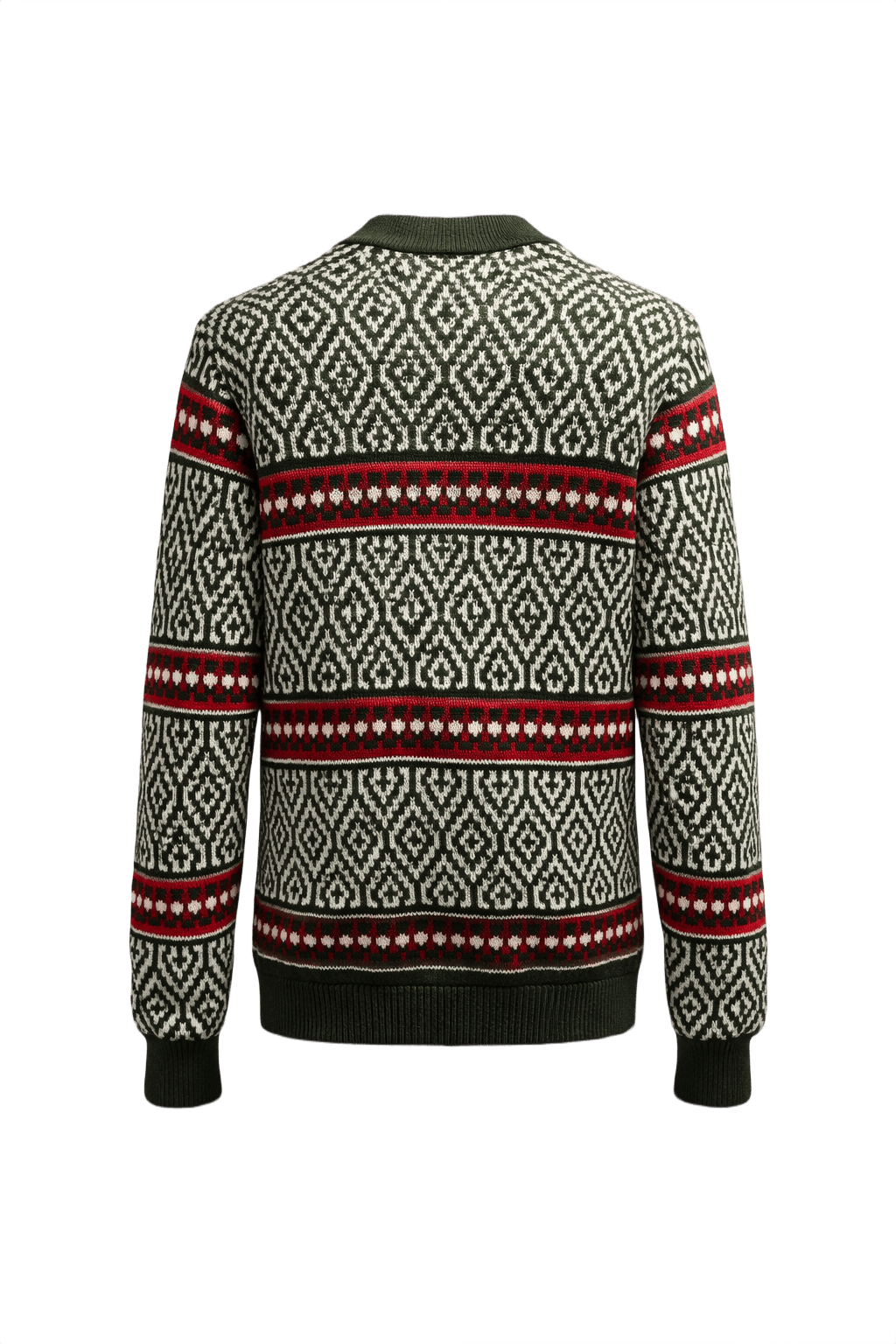 1960s Green Wool Sweater - Back View