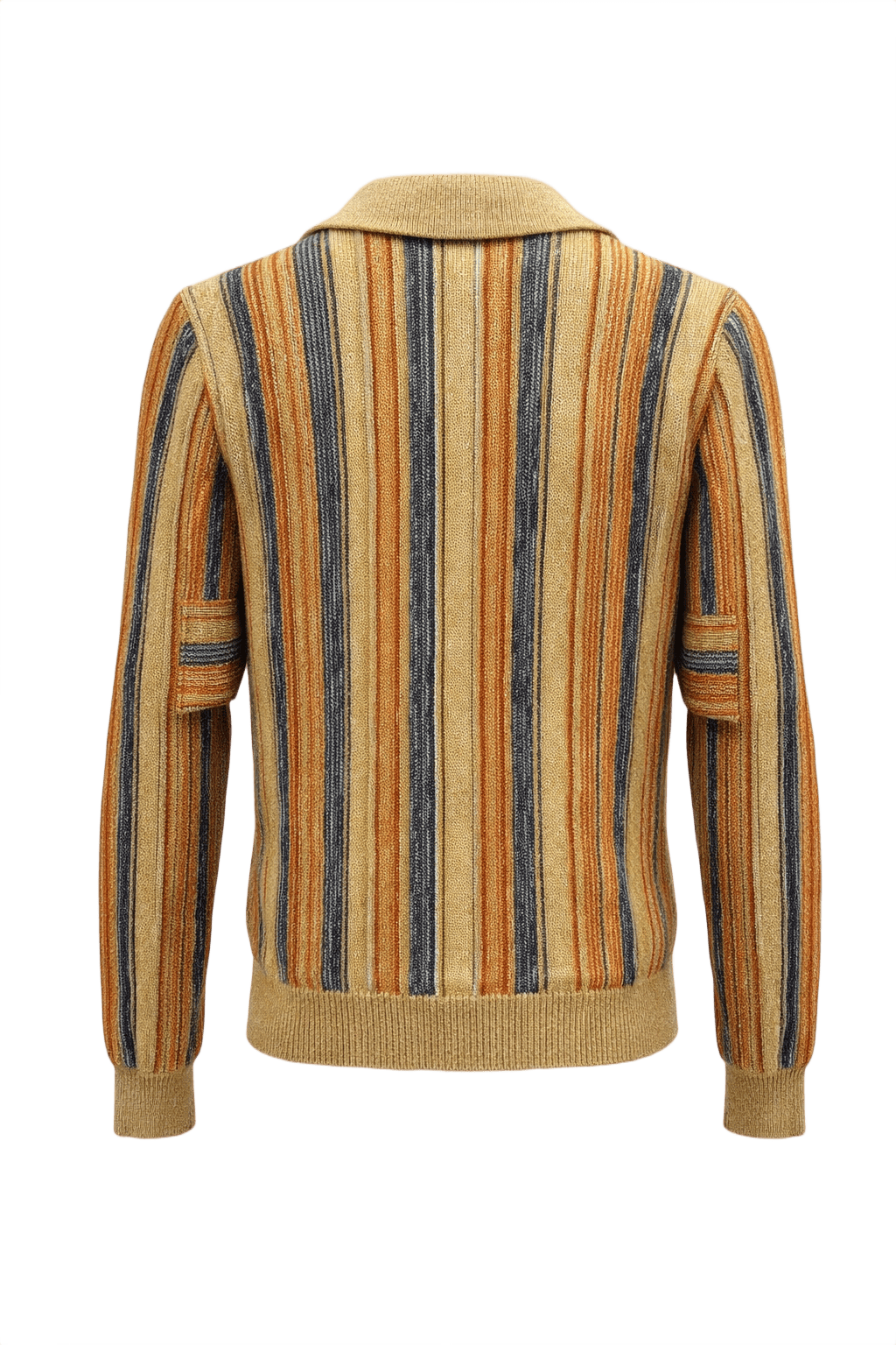 1960s Mustard Yellow Cotton Blend Sweater - Back View