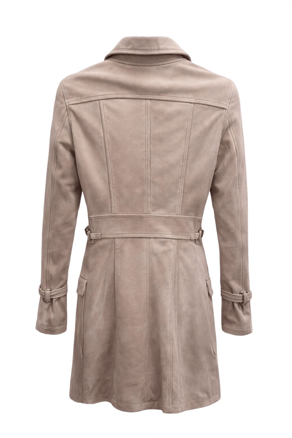 1990s Beige Leather Jacket - Back View