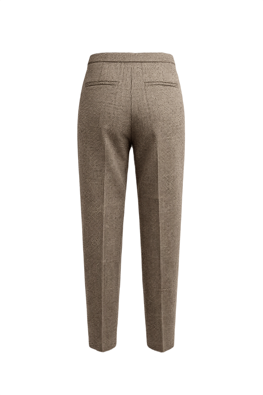 1960s Brown Tweed Wool Trousers - Back View