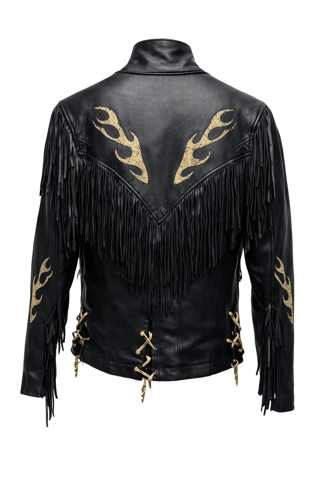 1990s Black Leather Jacket - Back View